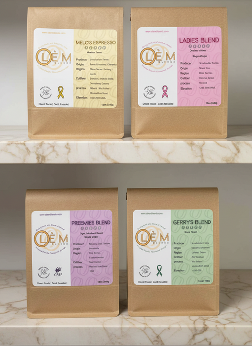 BUNDLE PACK 4 X oz : Preemies Blend, Gerry's Blend, Ladies Blend, Melo's Espresso