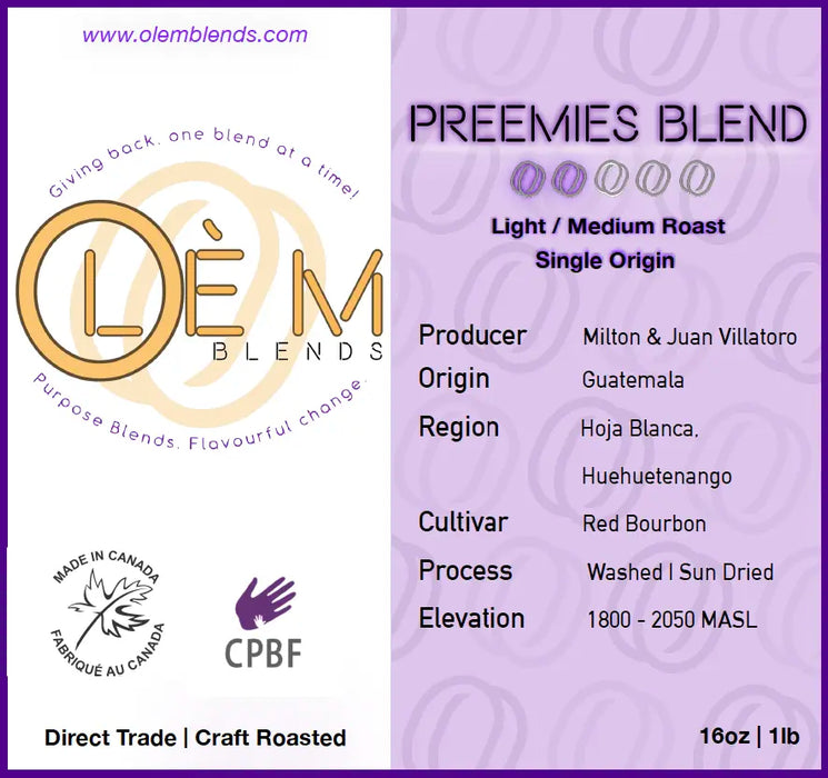 Preemies Blend (Single Origin) - 4 time Golden Bean Winner